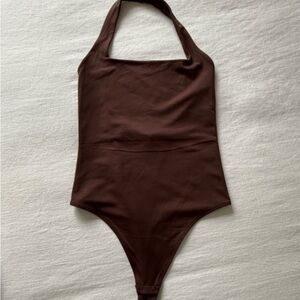 Brown Halter Neck Bodysuit - Small